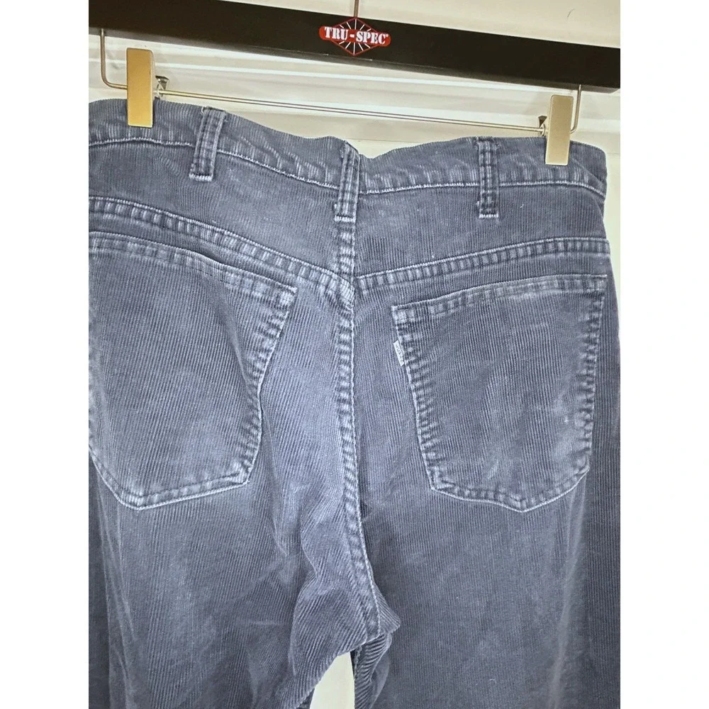 Vintage Levis 519 Corduroy Navy‎ Blue Pants White Tab Slim Straight 30x31 Retro